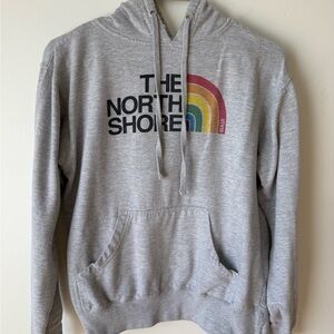 Gray Hoodie with Rainbow Graphic